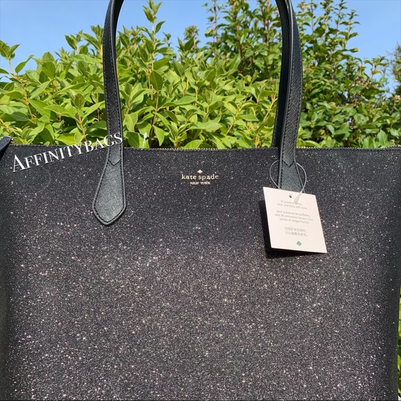 Kate spade large joeley Black glitter Holiday Tote - Picture 3 of 8